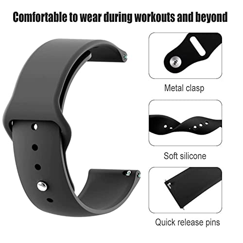 HUMBLE Soft Silicone 19mm Smartwatch Strap Metal Button Compatible with Noise Colorfit Pro 2/Oxy/Pulse/Beat, Boat Storm Smart Watch & Watches with 19mm Lugs(Teal Green) - Image 3