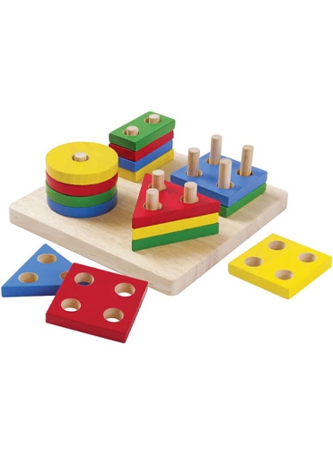 ألعاب أطفال خشبية ملونة بألوان قوس قزح قابلة للتكديس | مكعبات خشبية للأطفال من سن 3 سنوات فما فوق | لعبة أطفال بحلقات تكديس | مكعبات تكديس بحلقات خشبية | ألعاب خشبية - Image 5