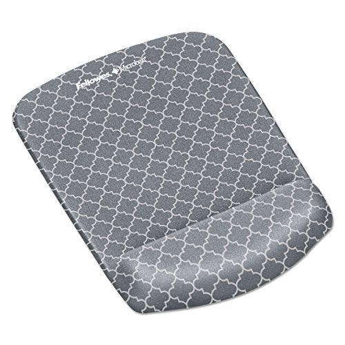 Fellowes PlushTouch Foam Mouse Pad Wrist Support with MICROBAN - Gray Lattice (9549701) - Image 3