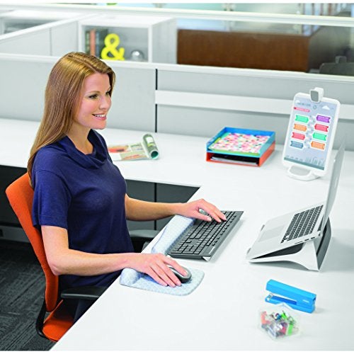 Fellowes PlushTouch Foam Mouse Pad Wrist Support with MICROBAN - Gray Lattice (9549701) - Image 2