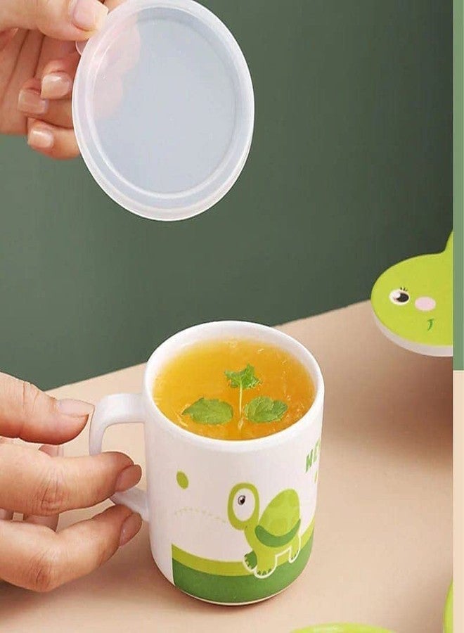 PANSHUB Turtle Bamboo Dish Set Eco Friendly Bamboo Fiber Dinner Set, 5 Pcs Tableware Crockery Set for Weaning Toddler & Self Feeding Baby Utensil Set for Baby Kids (Turtle Bamboo Fiber Dinner Set) - Image 4