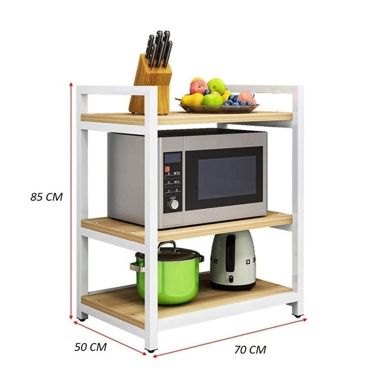 INDIAN DECOR INDIAN DECOR XL46200 Kitchen Shelf 3 Layers Microwave Oven Rack FloorStanding Oven Rack Multifunction Coffee MachineBread MachineTableware Storage RackSpice Rack  - Image 2