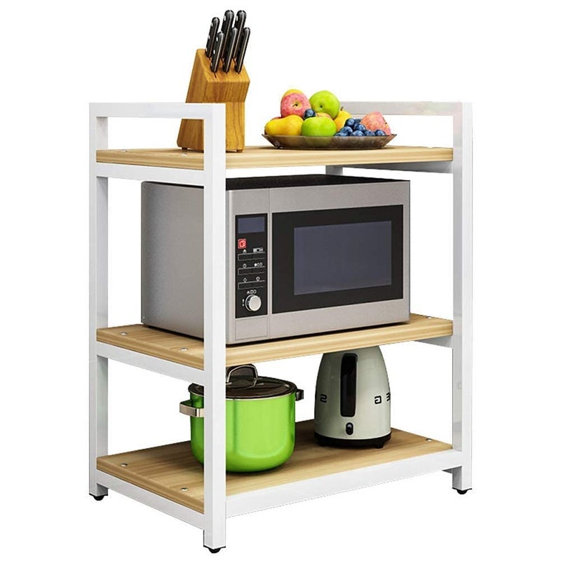 INDIAN DECOR INDIAN DECOR XL46200 Kitchen Shelf 3 Layers Microwave Oven Rack FloorStanding Oven Rack Multifunction Coffee MachineBread MachineTableware Storage RackSpice Rack  - Image 1