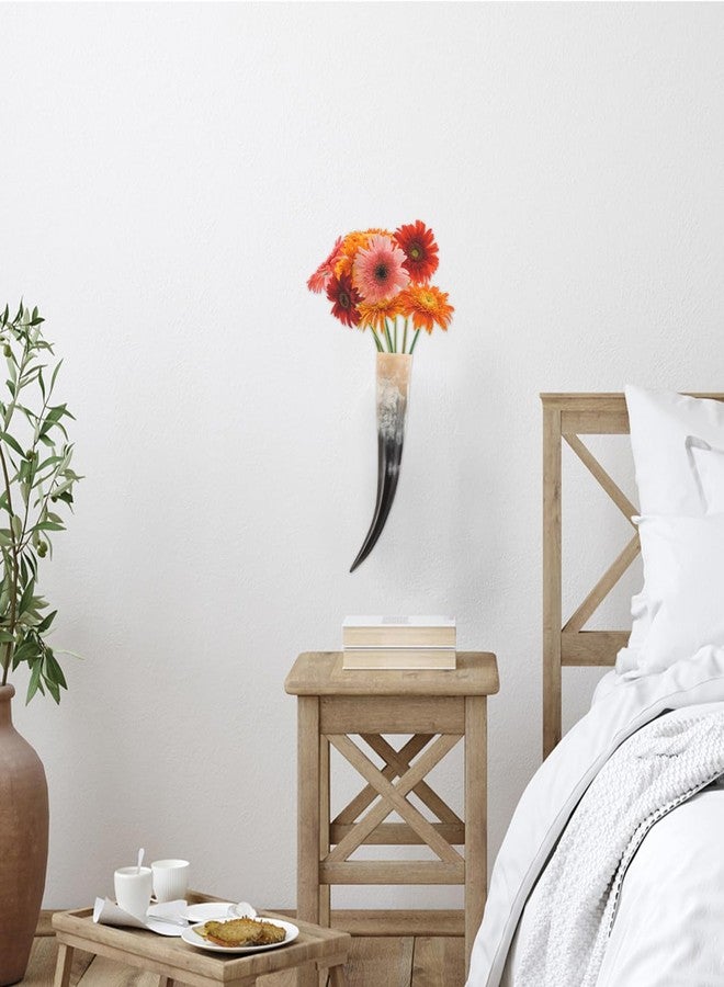 Amosfun Vintage Horn Vase Wall Mount Retro Home Decor Horn Flower Holder Decoration Rustic Interior Ornaments 12 to 15 Inch - Image 4