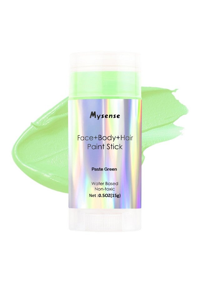 Mysense Pastel Green Face Body Hair Paint Stick,Water Based Washable Temporary Hair Color,Non-Toxic Cream Body Paint Foundation For Adults And Kids Halloween Cosplay Makeup,0.5Oz  - Image 1