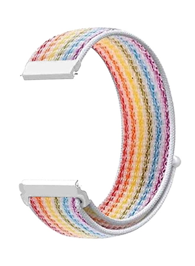 CATANES (for Huawei GT4 22mm) Nylon Strap,Sport Wristband Strap Adjustable Sport Stretchy Braided Solo Loop Band Rainbow - Image 1