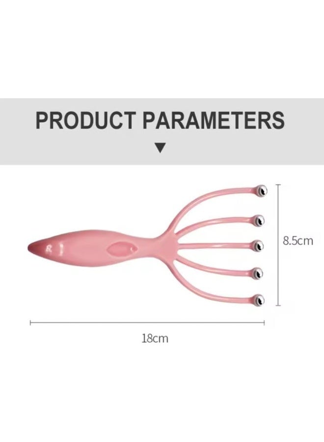 Head Handheld Claw Spa Scalp Massager, Rotatable Stainless Steel Roller Head Scratcher, Neck and Back Body Massage Tool for Men Women Hair Growth, Muscle Relax, Blood Circulation - Green - Image 3