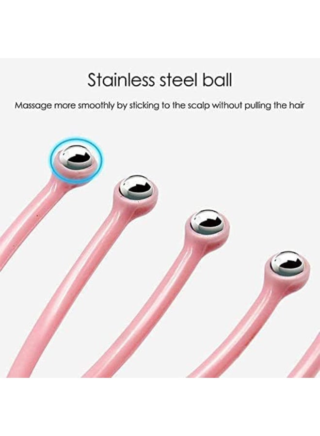 Head Handheld Claw Spa Scalp Massager, Rotatable Stainless Steel Roller Head Scratcher, Neck and Back Body Massage Tool for Men Women Hair Growth, Muscle Relax, Blood Circulation - Green - Image 4