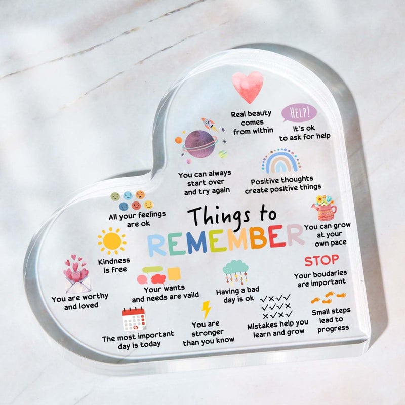 UBLURO Mental Health Decor, Therapy Mental Health Decorations, Therapy Anxiety Decor Sign, Psychotherapy Affirmations Heart Acrylic Sign, Mental Health Gifts for Social Worker Classroom School Counseling - Image 5