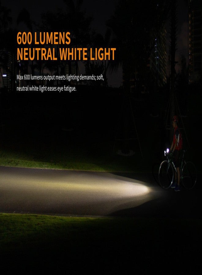 EdisonBright Fenix BC25R 600 Lumen Cree LED USB Rechargeable Light Weight Pedestrian Friendly Bike Bicycle Light BBX3 Charging Cable Carry case - Image 5