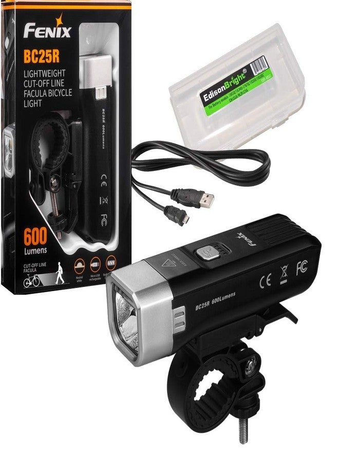 EdisonBright Fenix BC25R 600 Lumen Cree LED USB Rechargeable Light Weight Pedestrian Friendly Bike Bicycle Light BBX3 Charging Cable Carry case - Image 1