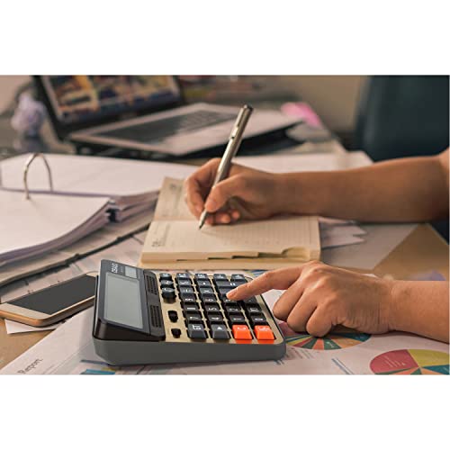 Pendancy Desktop Calculator Extra Large 5-Inch LCD Display 12-Digit Big Number Accounting Calculator with Giant Response Button, Battery & Solar Powered, Perfect for Office Business Home Daily Use(6815GN-2pcs) - Image 2