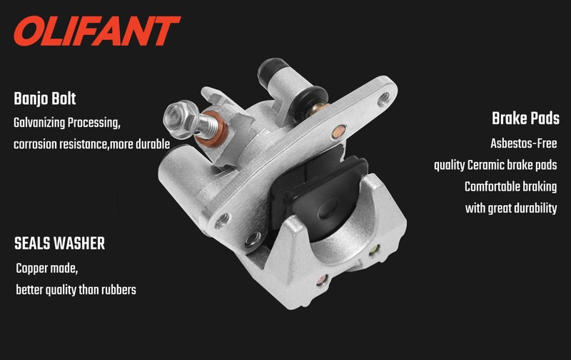 OLIFANT Front Brake Calipers for Yamaha Warrior 350 Big Bear 250 350 400 Grizzly 350 400 450 660 Kodiak 400 450 Raptor 125 350 660 Banshee 350 Bruin 350 250 Blaster 200 - Image 3