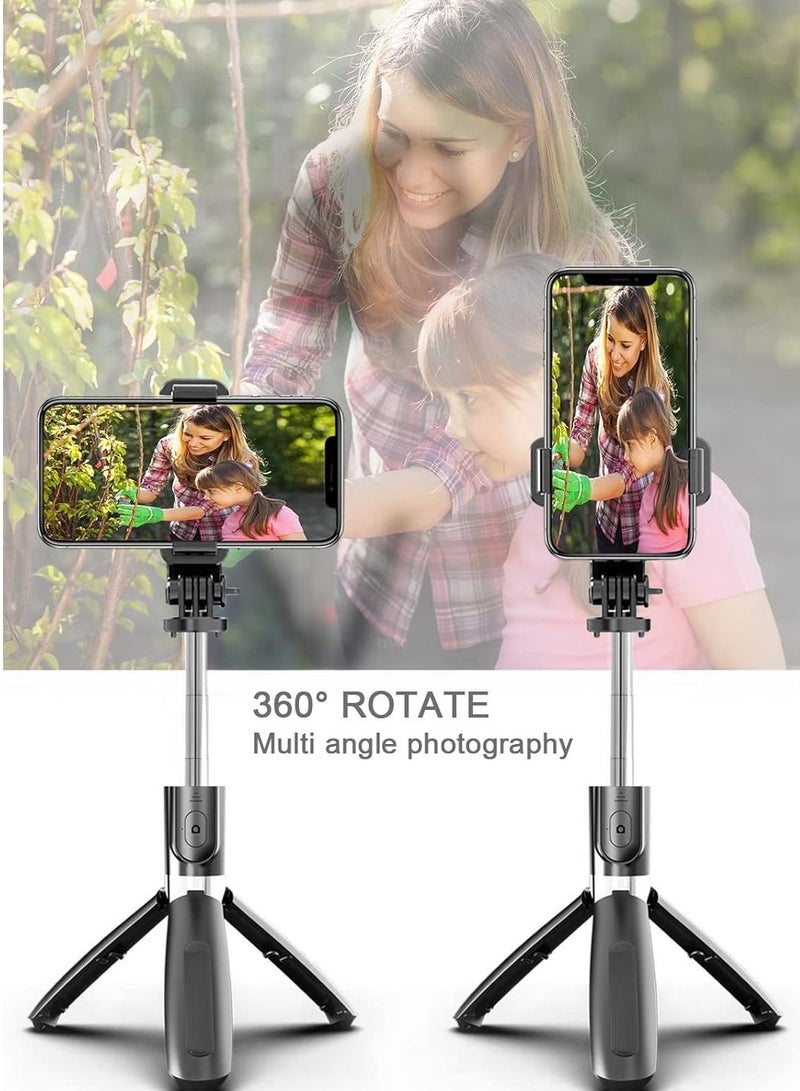 ELTRAZONE Selfie Stick, Extendable Selfie Stick with Tripod Stand and Detachable Wireless Bluetooth Remote, Ultra Compact Selfie Stick for Mobile and All Smart Phones – Black - Image 3