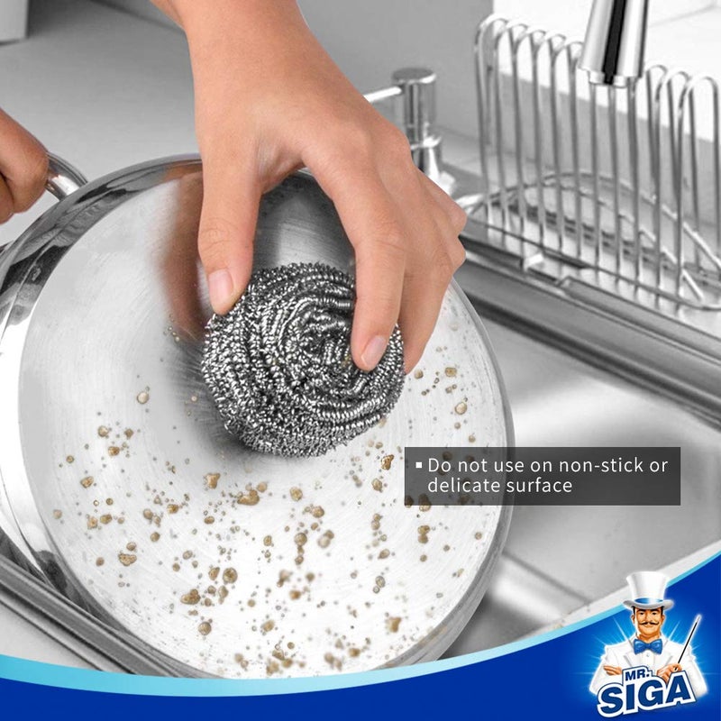 Mr Siga MR.SIGA Stainless Steel Scourer, Pack of 6, 30g - Image 4