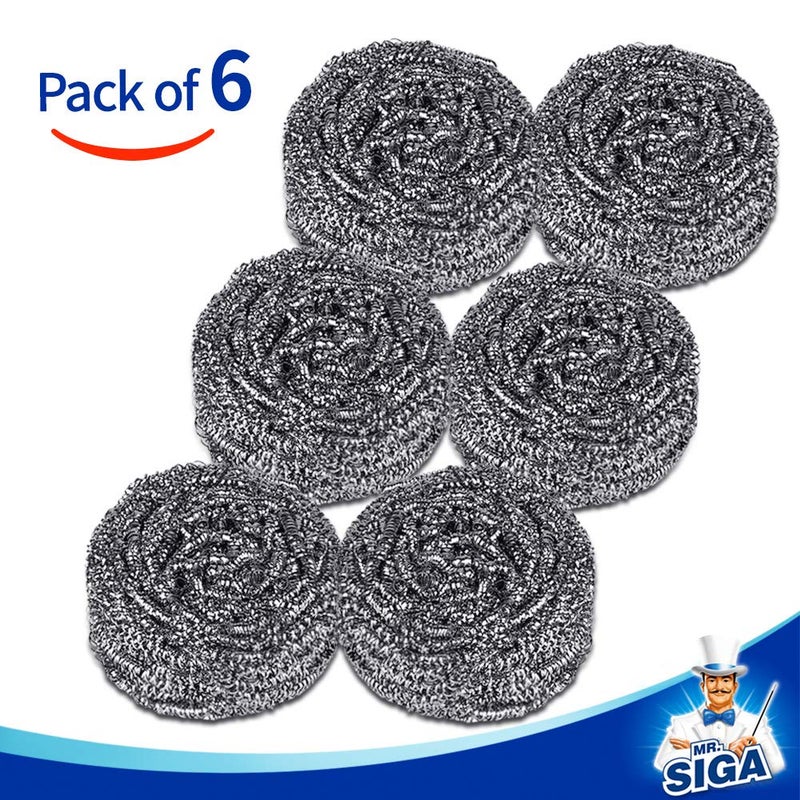 Mr Siga MR.SIGA Stainless Steel Scourer, Pack of 6, 30g - Image 2