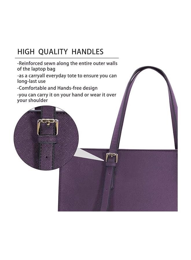 PROMASS Laptop Bag for Women Waterproof Lightweight Leather 15.6 Inch Computer Tote Bag  - Image 5