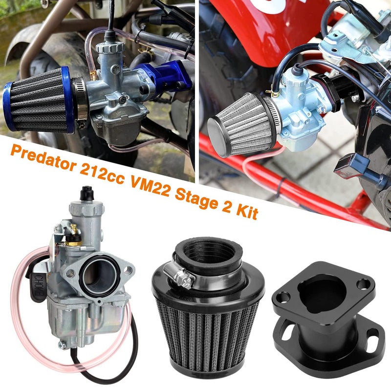 Fvrito Racing Vm22 Carburetor For Predator 212Cc 196Cc 224Cc Coleman Ct200U Bt200X Gx160 Gx200 6.5Hp Ohv Clone Engine Kt196 Baja Mb200 Mini Bike Go Kart With 38Mm Air Filter Performance Parts Black - Image 4