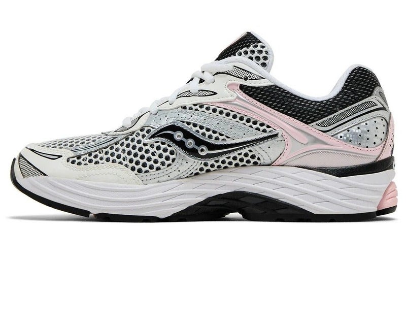 Saucony ProGrid Omni 9 Women's Running Shoes Breathable Mesh Athletic Sneakers Premium Cushioning Stability Sports Shoes Lightweight Walking Jogging Training Gym Performance Footwear White Pink - Image 2