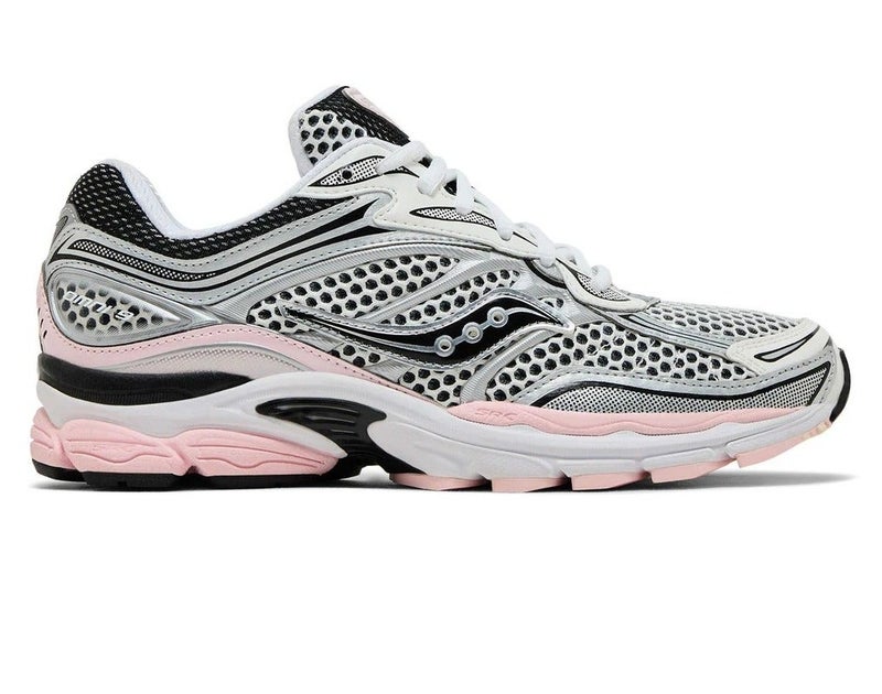 Saucony ProGrid Omni 9 Women's Running Shoes Breathable Mesh Athletic Sneakers Premium Cushioning Stability Sports Shoes Lightweight Walking Jogging Training Gym Performance Footwear White Pink - Image 1