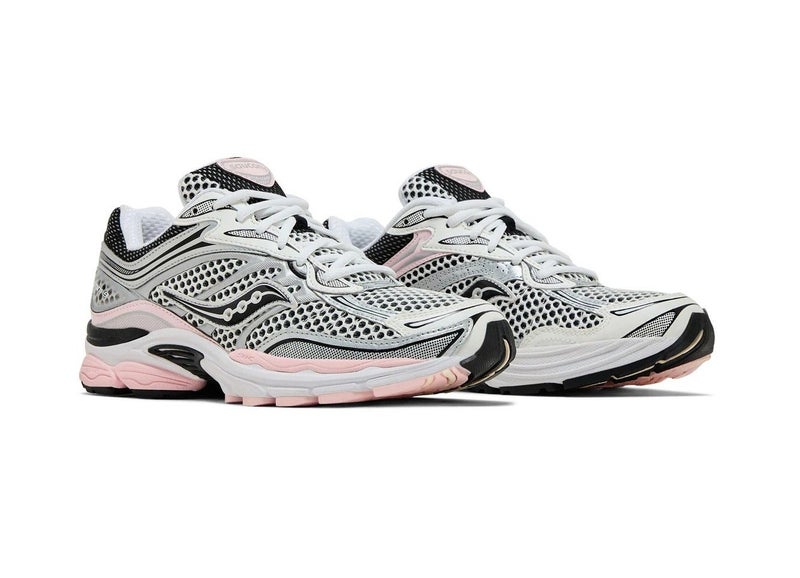 Saucony ProGrid Omni 9 Women's Running Shoes Breathable Mesh Athletic Sneakers Premium Cushioning Stability Sports Shoes Lightweight Walking Jogging Training Gym Performance Footwear White Pink - Image 3