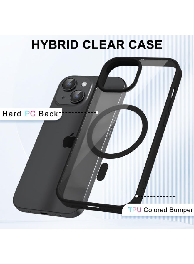 ACLIX Magnetic Case for iPhone 13 And iPhone 14 Case, Compatible with MagSafe, Plating Luxury Cover, Clear Soft TPU Shockproof Protective Phone Case, (Black) - Image 2