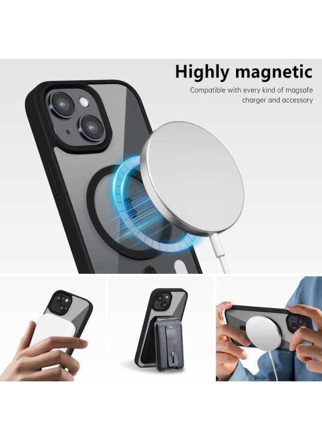 ACLIX Magnetic Case for iPhone 13 And iPhone 14 Case, Compatible with MagSafe, Plating Luxury Cover, Clear Soft TPU Shockproof Protective Phone Case, (Black) - Image 3