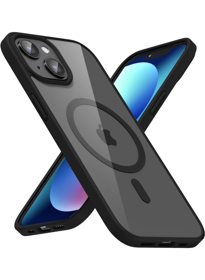 ACLIX Magnetic Case for iPhone 13 And iPhone 14 Case, Compatible with MagSafe, Plating Luxury Cover, Clear Soft TPU Shockproof Protective Phone Case, (Black) - Image 1