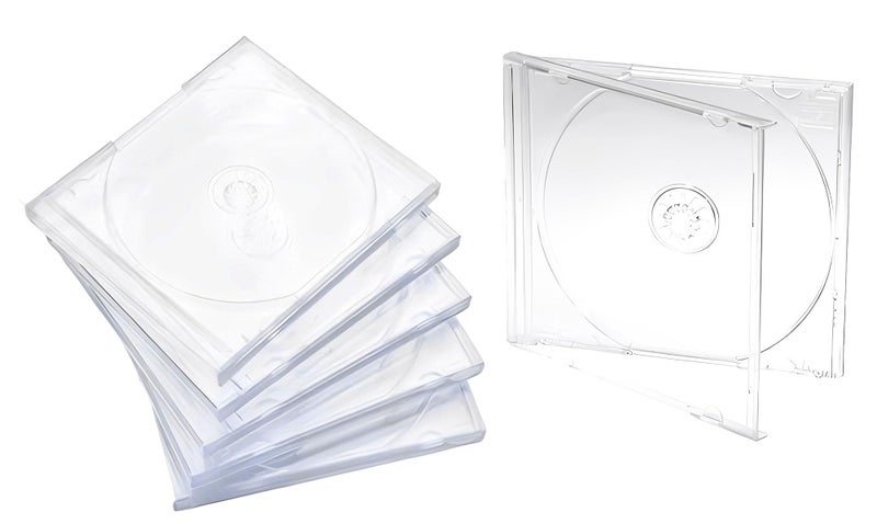 Maxtek 10.4 mm Standard Single Clear CD Jewel Case with Assembled Clear Tray, 25 Pack - Image 1