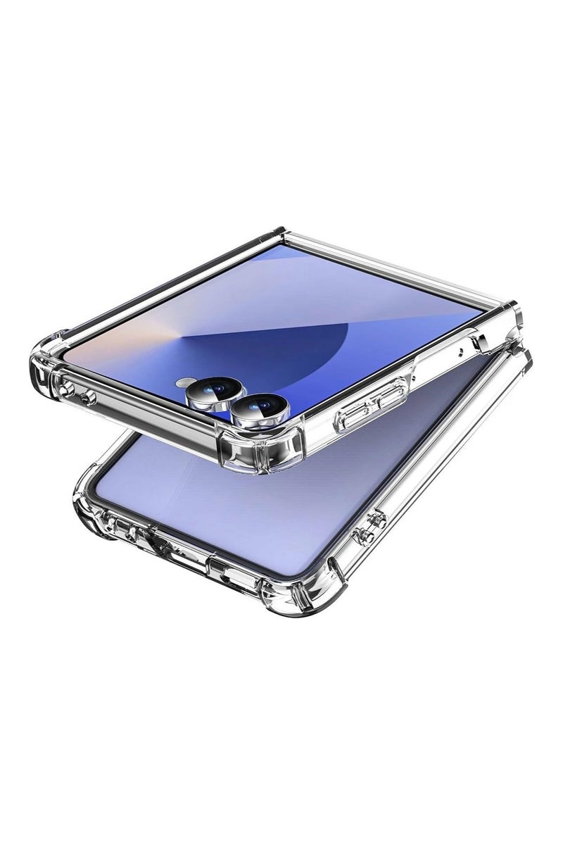 Compatible with Samsung Galaxy Z Flip7 Clear Case Galaxy Z Flip 7 Magnetic Case Slim Transparent Flexible Shockproof Bumper Hard PC Back Phone Magnetic Case for Samsung Galaxy Z Flip7 2025 - Image 2