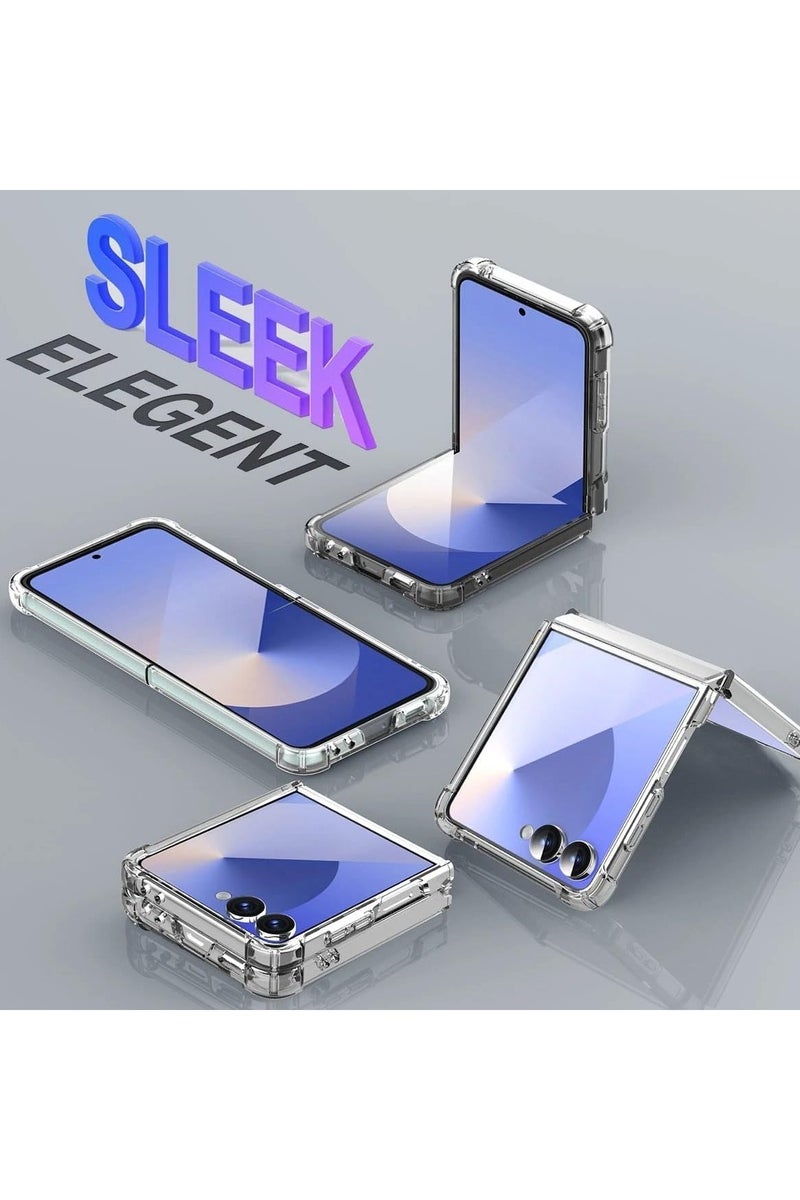 Compatible with Samsung Galaxy Z Flip7 Clear Case Galaxy Z Flip 7 Magnetic Case Slim Transparent Flexible Shockproof Bumper Hard PC Back Phone Magnetic Case for Samsung Galaxy Z Flip7 2025 - Image 5