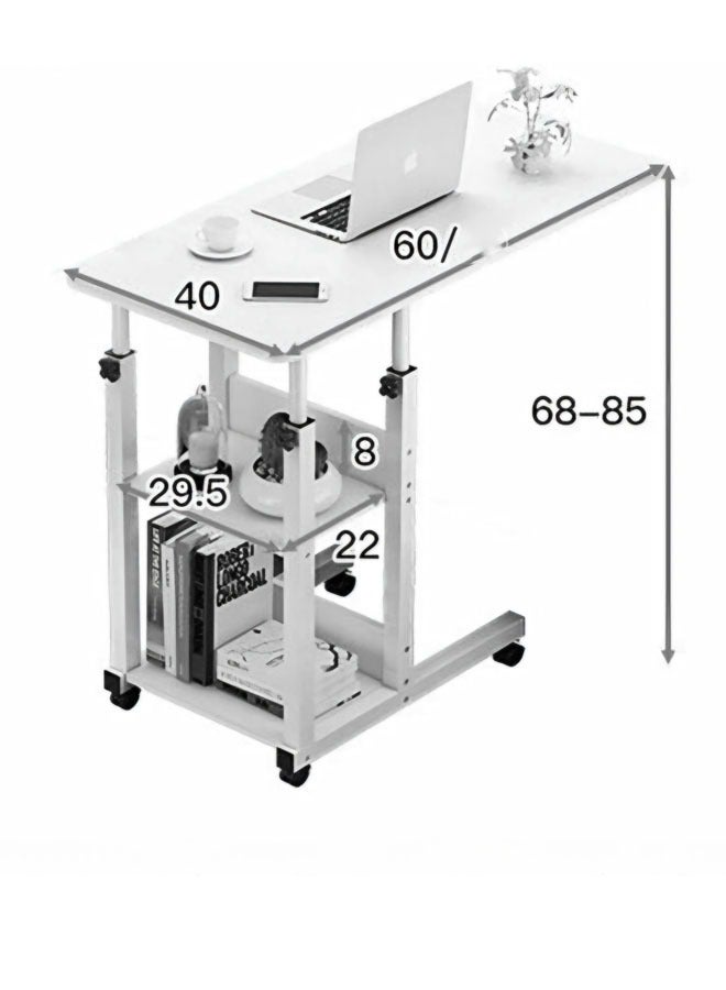 Bedside Laptop Table with 4 Wheels (40*80cm) - Image 2