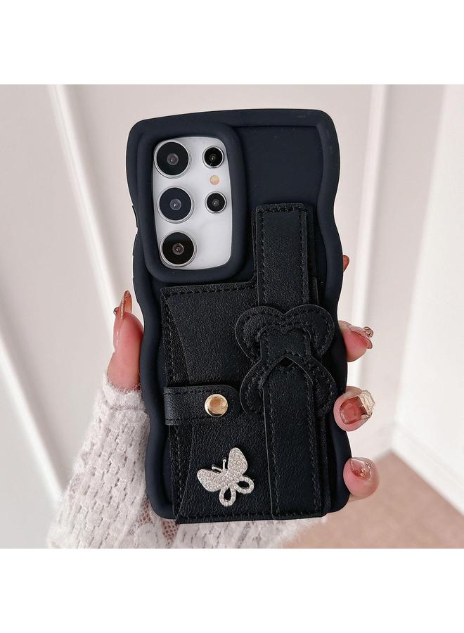 The Bros Case For Samsung Galaxy S23 Ultra 5G Wristband Leather Love Holder Card Bag Phone Case