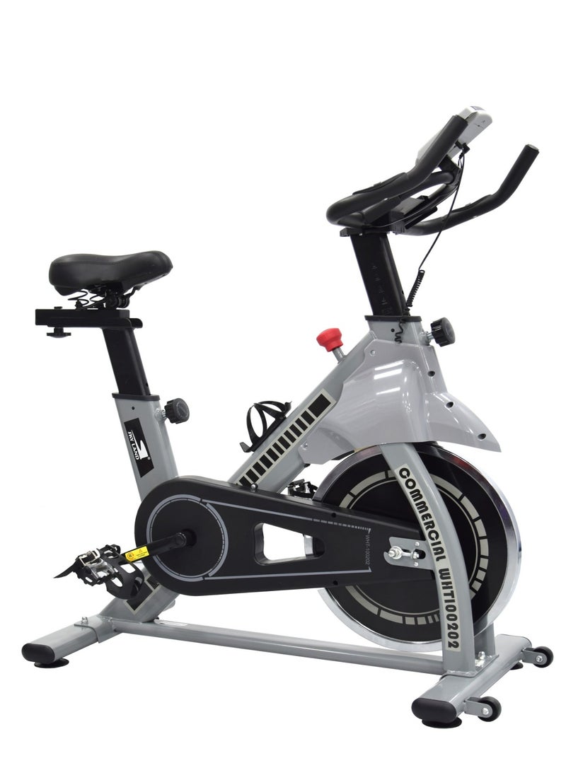 Sky Land Indoor Cycling Stationary Fully Adjustable Exercise Bike With 13kg Flywheel- Grey  - Image 1