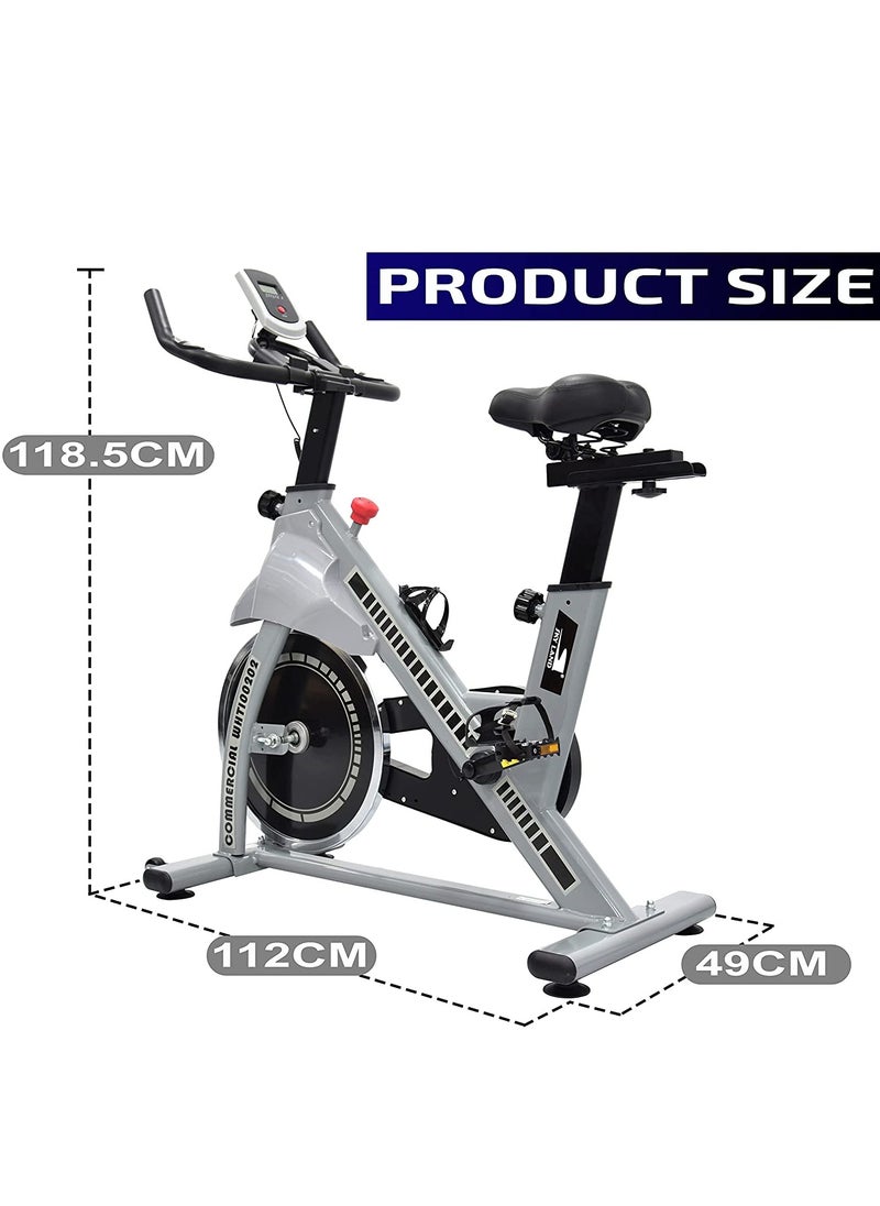 Sky Land Indoor Cycling Stationary Fully Adjustable Exercise Bike With 13kg Flywheel- Grey  - Image 5