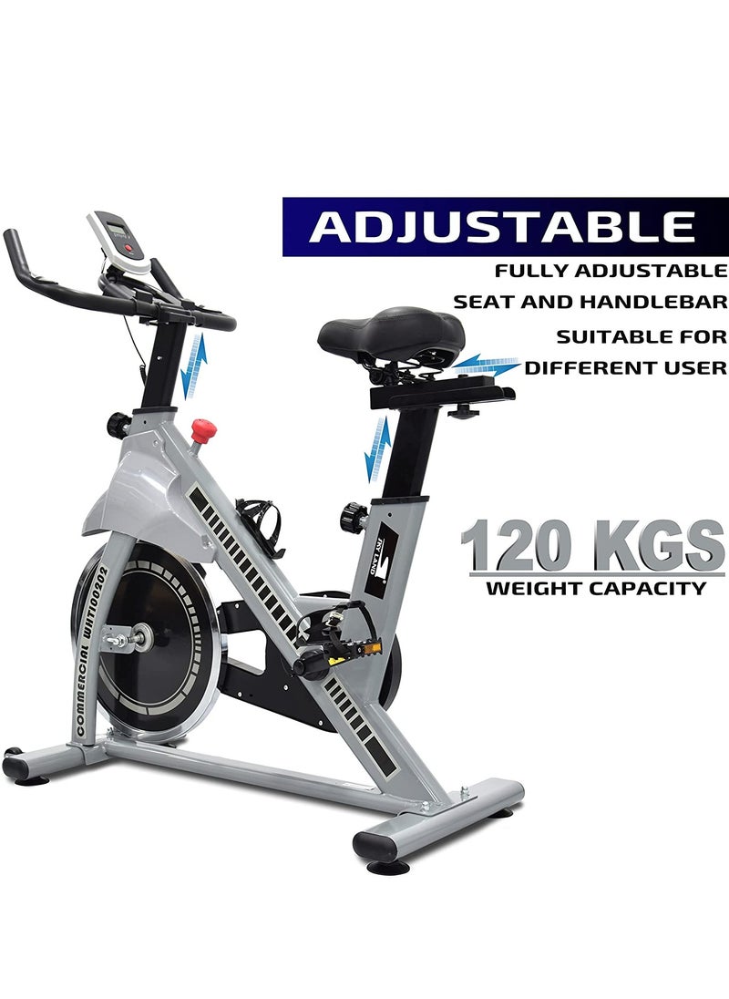 Sky Land Indoor Cycling Stationary Fully Adjustable Exercise Bike With 13kg Flywheel- Grey  - Image 2