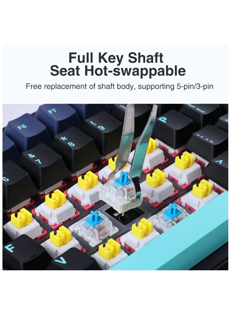 AULA F87pro 87Keys Tri-Mode Mechanical Keyboard RGB Hot-Swap Wireless Customized Keyboard Wired/2.4G/Bluetooth Side Engraved Keycaps Support Driver Software Grey Wood Switch V4 - Image 4