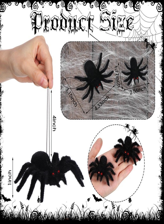 Seenelling مجموعة زينة عناكب معلقة للهالوين من سينيلينج، 24 قطعة، عناكب صغيرة واقعية ذات شعر كثيف، دعائم مقلب مخيفة لتزيين حفلات الهالوين وبيوت الأشباح والساحات (3.15 × 4.33 بوصة، 1.77 × 2.56 بوصة) - Image 3