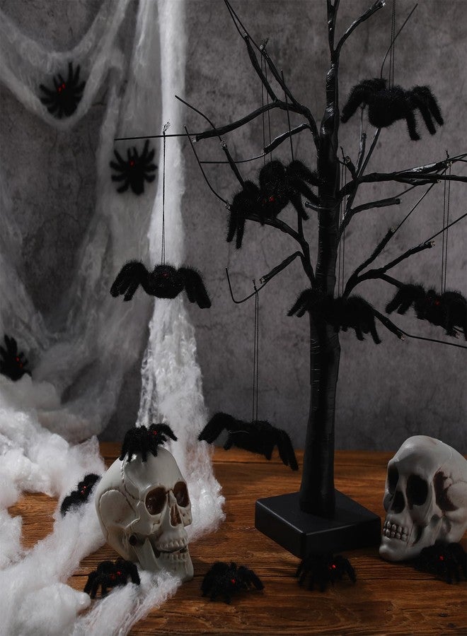 Seenelling مجموعة زينة عناكب معلقة للهالوين من سينيلينج، 24 قطعة، عناكب صغيرة واقعية ذات شعر كثيف، دعائم مقلب مخيفة لتزيين حفلات الهالوين وبيوت الأشباح والساحات (3.15 × 4.33 بوصة، 1.77 × 2.56 بوصة) - Image 2