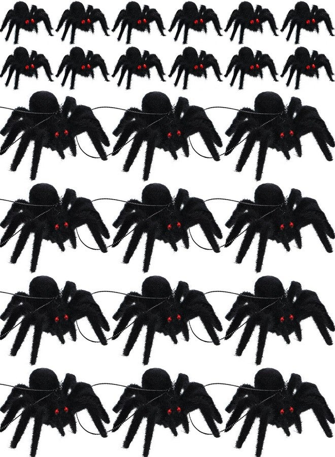 Seenelling مجموعة زينة عناكب معلقة للهالوين من سينيلينج، 24 قطعة، عناكب صغيرة واقعية ذات شعر كثيف، دعائم مقلب مخيفة لتزيين حفلات الهالوين وبيوت الأشباح والساحات (3.15 × 4.33 بوصة، 1.77 × 2.56 بوصة) - Image 1