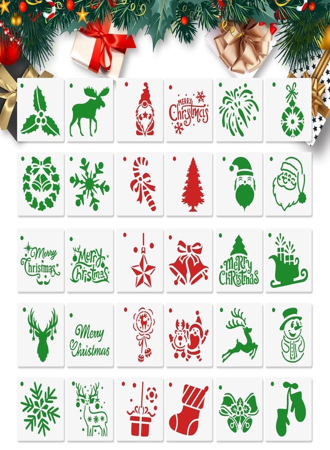 CODOHI 30 Pcs Christmas Stencils 3x3 in - Image 1