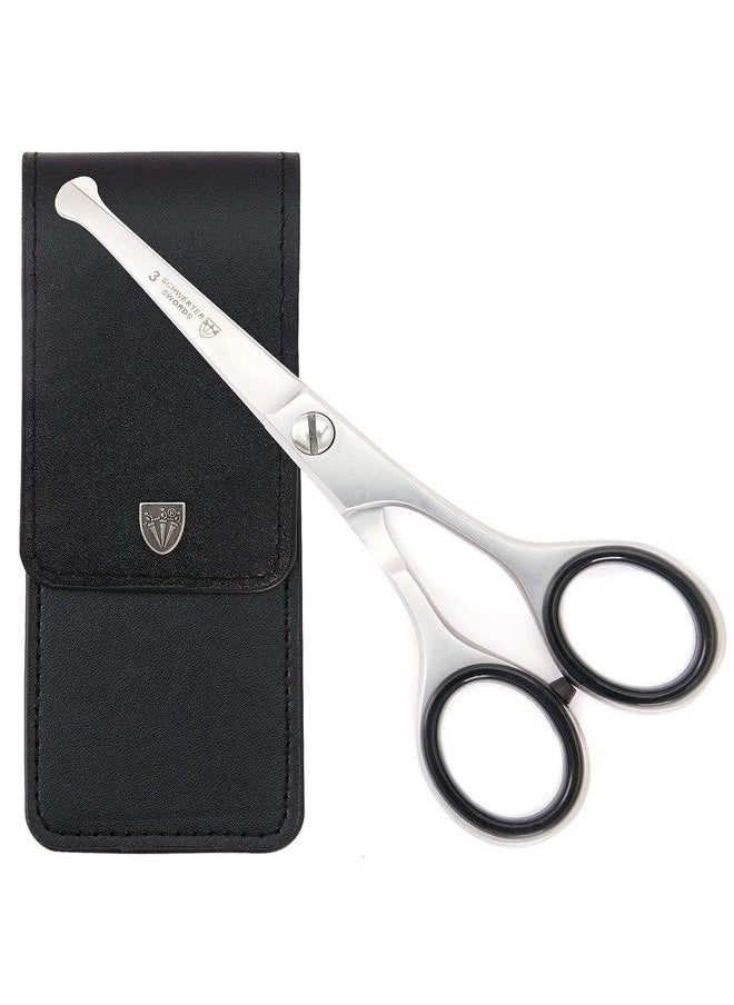 3 Swords Germany Professional Nostril Nose And Ear Hair Scissors Stainless Steel Straight Blade Rounded Tip With Black Case  - Image 2