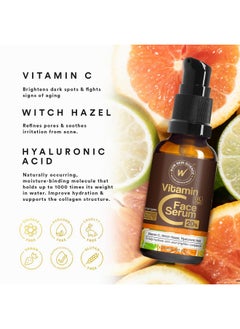 WOW Skin Science Vitamin C Serum For Face With Hyaluronic Acid Vitamin C Face Serum Women & Men Dry Skin Brightening Serum Vitamin C & Hyaluronic Acid Serum Face Antiaging Vit C Facial Serum  - Image 3