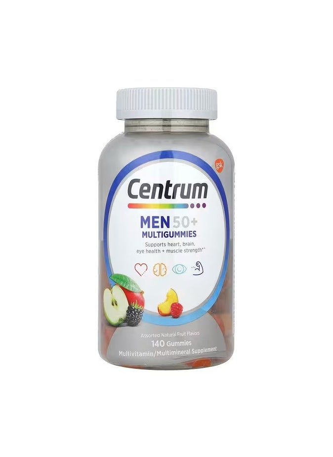 Centrum Men - Centrum Men 50+ Multigummies, Assorted Natural Fruit, 140 Gummies - Image 1