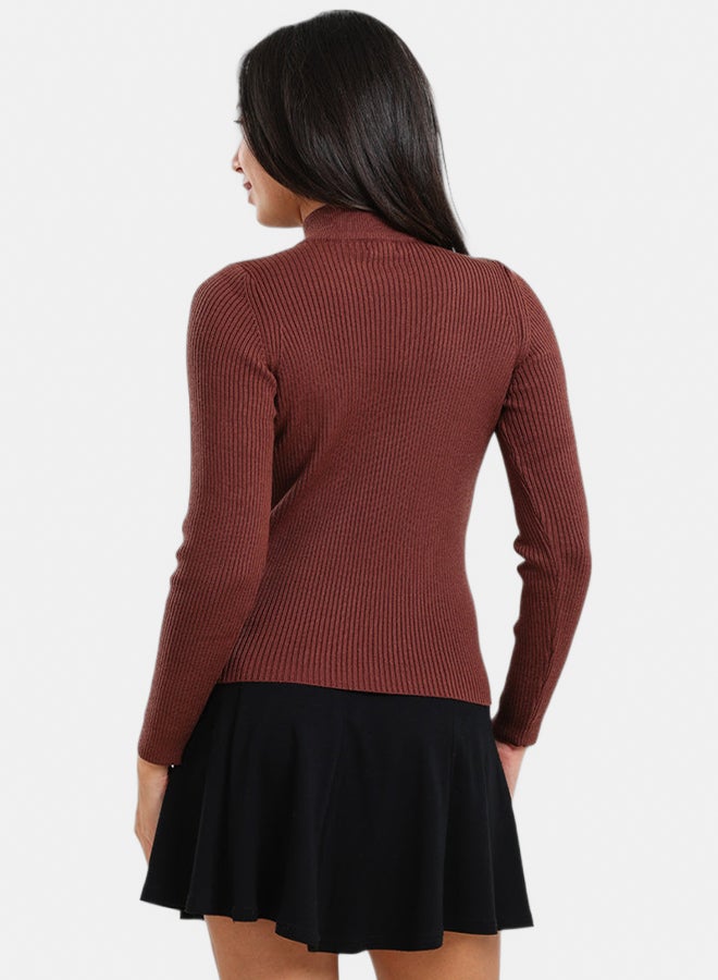 Carina Ribbed High Neck Pullover - Image 4