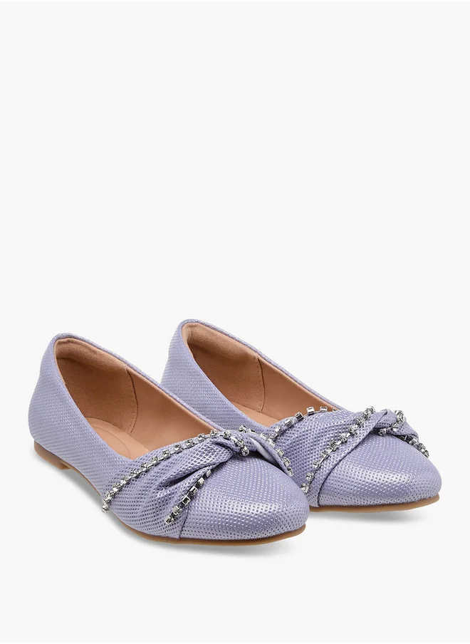 سيليست Girls' Embellished Slip-On Ballerina Shoes