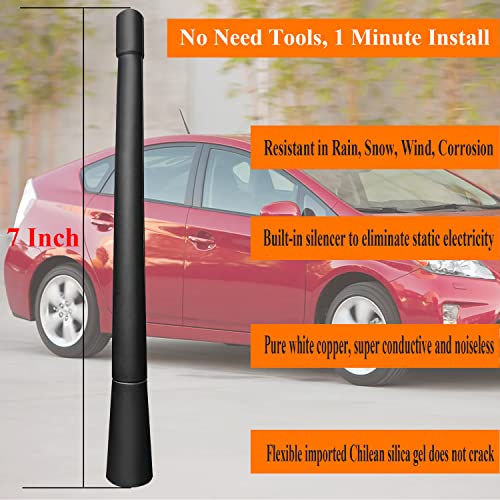 RooFox 7 Inch Antenna Replacement for Toyota Prius (2001-2015), Toyota Prius Antenna, Flexible Rubber Antenna Mast - Image 2