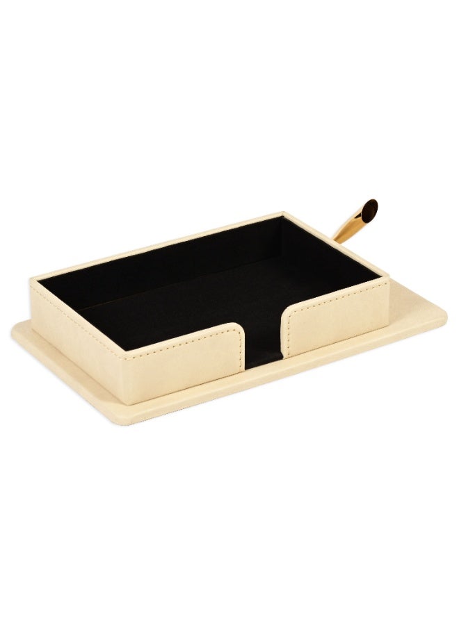FIS Executive Desk Set, Italian PU Materials, Set of 6 Pieces, Cream Color, Pack in Gift Box-FSDS181CR - Image 4