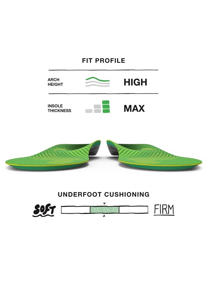 SUPERfeet - Run Support High Arch Insoles - High Arch Support - Trim-to-Fit Carbon Fiber Orthotic Shoe Inserts for Running Shoes - Professional Grade - 11.5-13 Men / 12.5-14 Women - Image 1