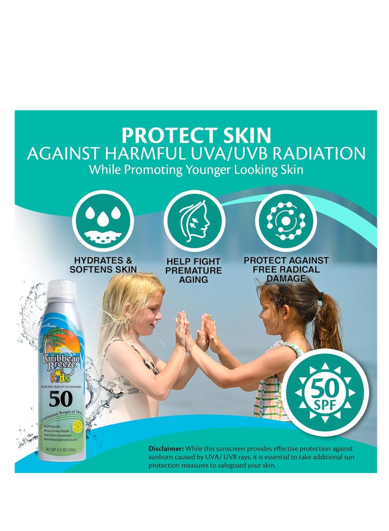 كاريبيان بريز بخاخ مستمر تروبيكال ميست بعامل حماية من الشمس 50 للاطفال 156 جرام - Image 3